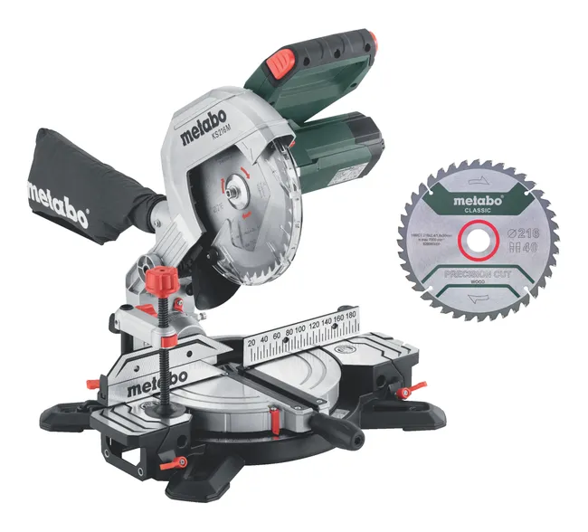 Scie à onglet KS 216M + 2ème lame carbure METABO, 216mm, 1350 W