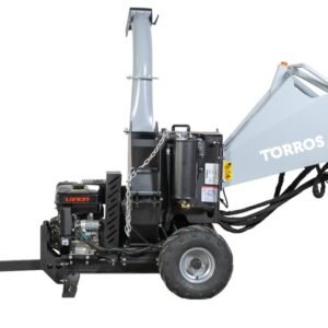 Broyeur de végétaux et branches à rouleau hydraulique pro tractable thermique essence 15cv 420cc 120mm avec démarrage électrique