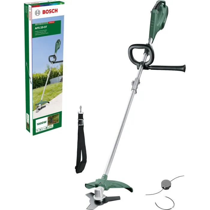 Debroussailleuse-Bosch-1000W-–-AFS-23-37-livree-avec-3-fils-de-37-cm-1-lame-de-debroussailleuse-et-1-bandouliere.webp
