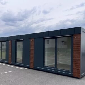 Conteneur maison 40 ft habitable – 12,05 m x 2,43 m x 2,89 m | 1 Chambre, Salon, Cuisine et Salle de Bain